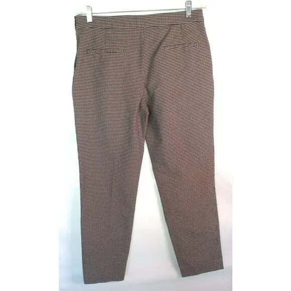 Zara Women's Multi Color Checked Mid Rise Tapered Leg Dress Pants Size Large - Picture 4 of 8